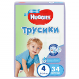 Huggies Трусики-подгузники 4 мал. (9-14кг) 34шт*2