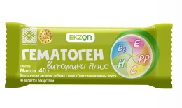 Гематоген витамины плюс плитка 40г, Экзон