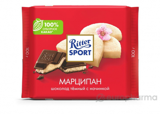 Ritter Sport "МАРЦИПАН" шоколад темный c начинкой 100гр