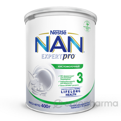 Nestle напиток Nan 3 Кисломолочный для детей с 12 месяцев 400 г