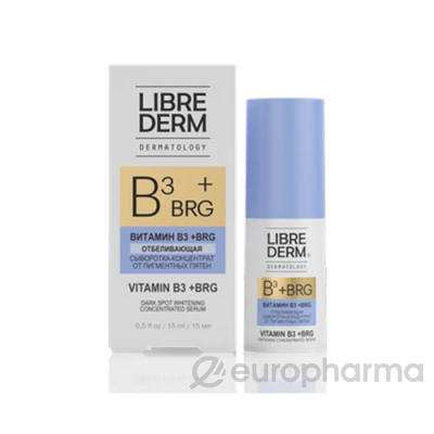 LIBREDERM BRG+Вит В3 сыворотка-концентрат отбеливающая от пигментных пятен 15 мл LIBREDERM BRG+Вит В3 сыворотка-концентрат отбеливающая от пигментных пятен 15 мл