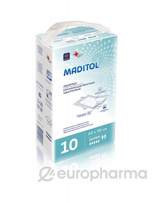 Maditol простыня гигиеническая 60*90 х10 шт Maditol простыня гигиеническая 60*90 х10 шт