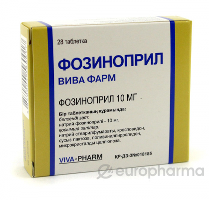 Фозиноприл "Вива Фарм" 10 мг № 28 табл