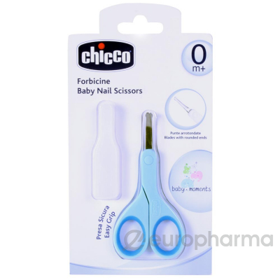 Chicco детские ножнички с закругленными концами голубые 1 шт