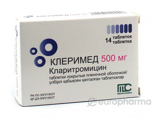 Клеримед 500 мг № 14 табл п/плён оболоч