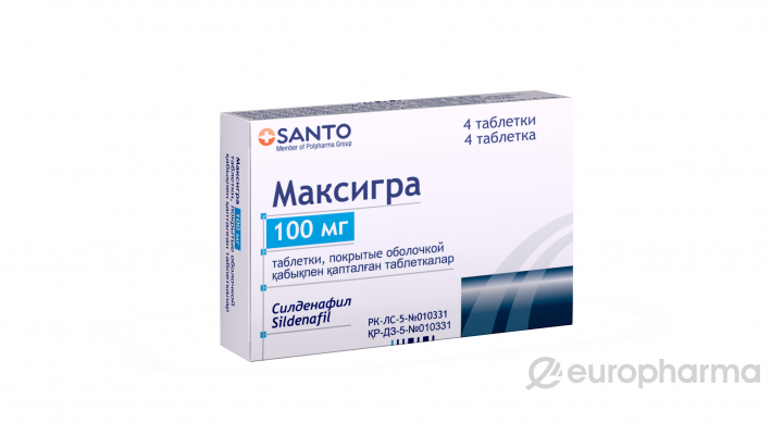 Максигра 100 мг № 4 табл покрытые оболочкой
