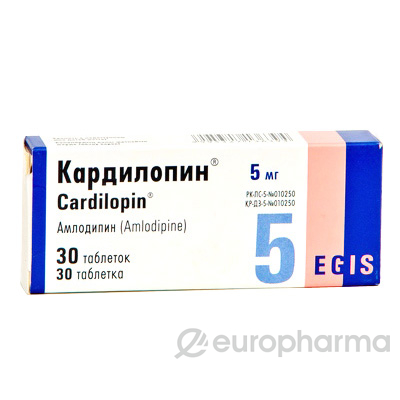 Кардилопин 5 мг, №30, табл., (амлодипин)
