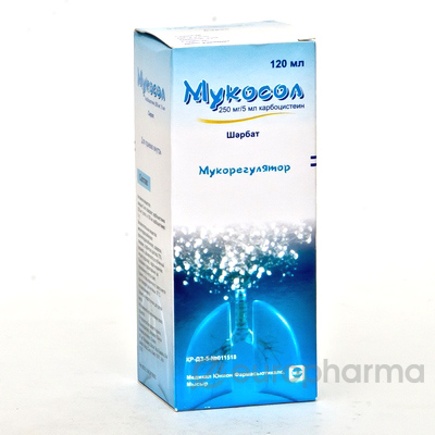 Мукосол 250 мг/5 мл 120 мл сироп