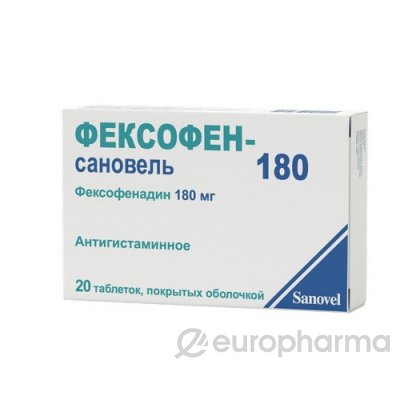 Фексофен-сановель 180 мг, №20, табл., покрытые оболочкой