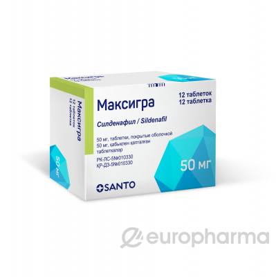 Максигра 50 мг № 12 табл покрытые оболочкой
