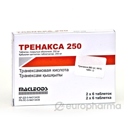 Тренакса 250 мг, №12, табл.