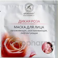 Ароматика биоцеллюлозная лифтинг-маска для лица "Дикая роза" 30 г Ароматика биоцеллюлозная лифтинг-маска для лица "Дикая роза" 30 г