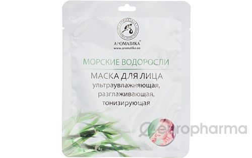 Ароматика биоцеллюлозная маска для лица "Морские водоросли" 35 гр Ароматика биоцеллюлозная маска для лица "Морские водоросли" 35 гр