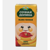 СОЧНАЯ ДОЛИНА  яблочно-банановый сок  0,2 л