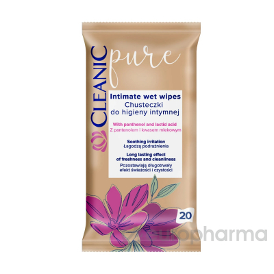 Cleanic Pure влажные салфетки для интимной гигиены 20 шт