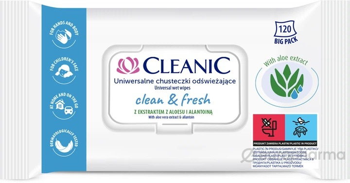 Cleanic Clean&Fresh освежающие влажные салфетки 120 шт (клапан)