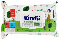 Kindii Natural Balance влажные салфетки для ухода за детьми 96 шт (клапан)