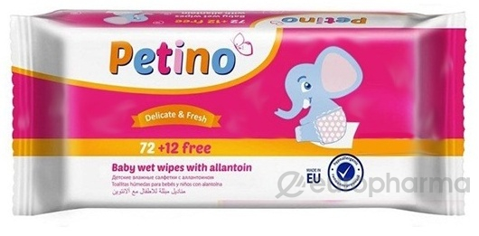 Petino детские влажные салфетки 72+12 шт