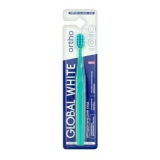GLOBAL WHITE Зубная щетка ORTHO MEDIUM & HARD бирюзовая ручка