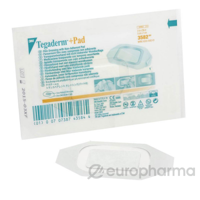 Повязка прозрачная для пок/ран Tegaderm+PAD,  раз. 5х7см (3582)