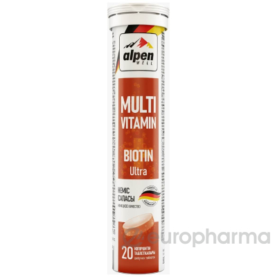Alpen Well Мультивитамин+Биотин ультра шипучие таб, №20