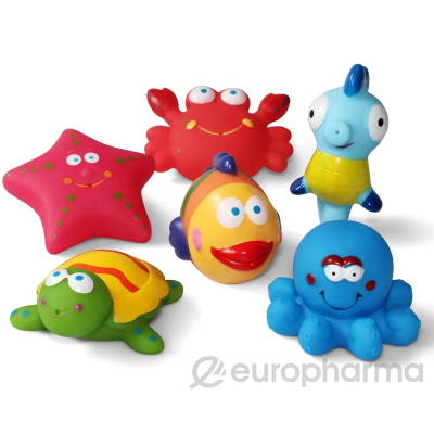 Bathing Toys: Игр.н-р для ванной в тубе "Морские животные", 6 шт.