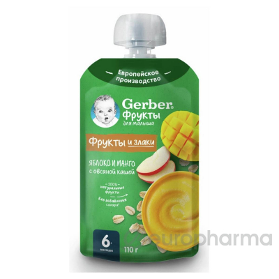 Пюре с кашей Gerber Яблоко Манго 110г