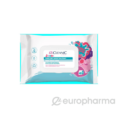 Cleanic Junior влажная туалетная бумага с алоэ и пантенолом 40 шт