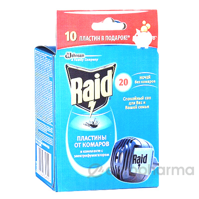 Raid электрофум.+10 пластин (1+10пл) от комаров ANC0003146
