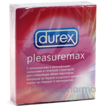 Презервативы Durex Pleasuremax №3, (с рельеф. полосками и точками)