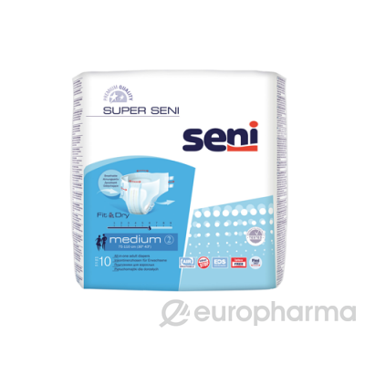 Подгузники для взрослых Seni Super Medium №10, 75-110 см