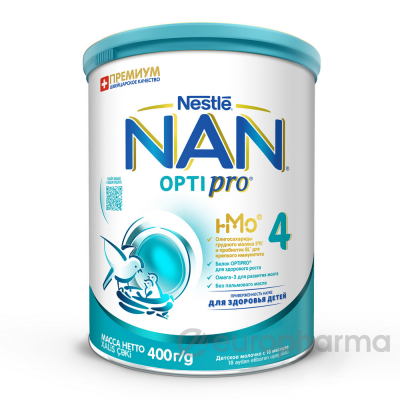 Nestle cмесь Nan 4 Optipro молочая для детей с 18 месяцев 400 г